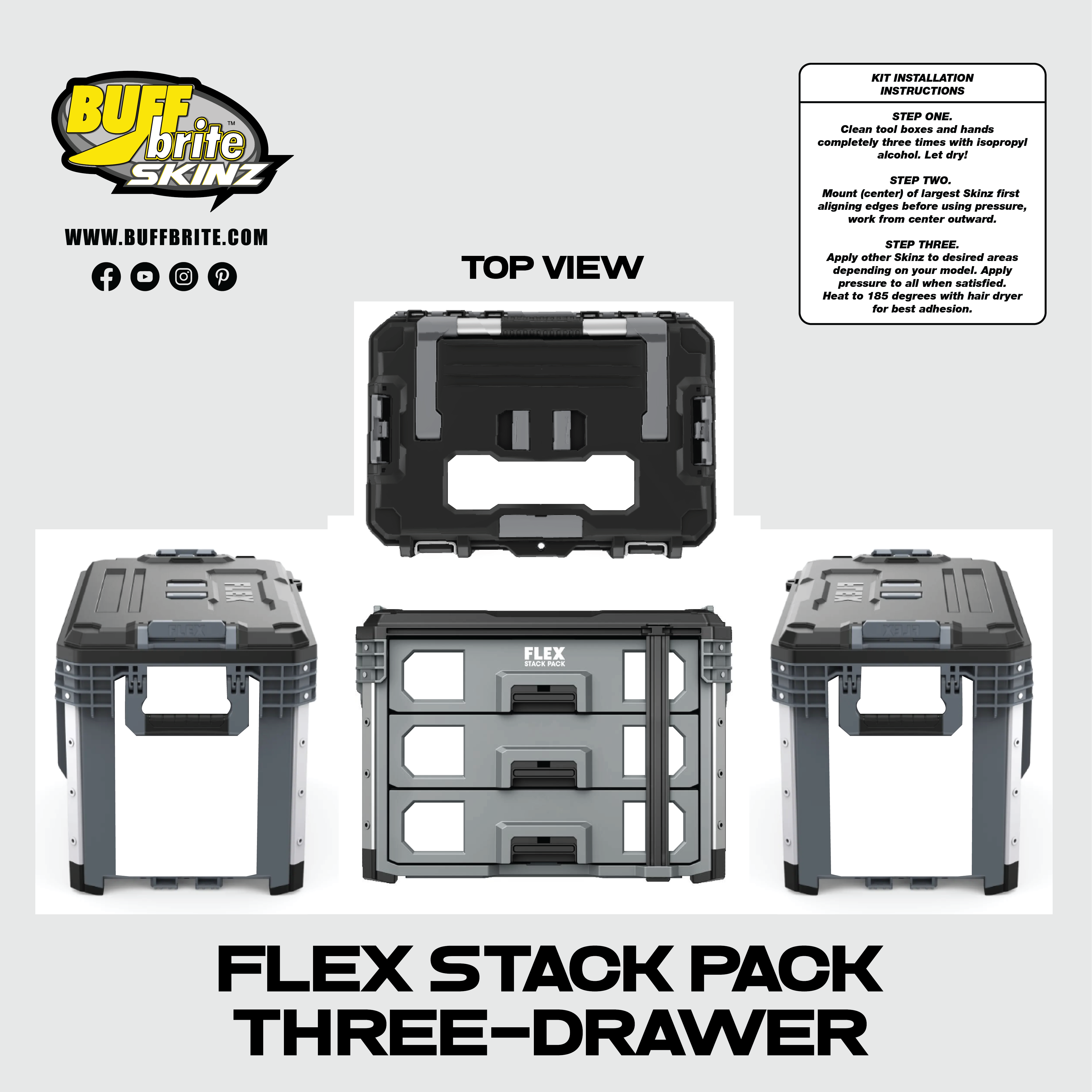 Flex Stack Pack Three Drawer – Buff Brite