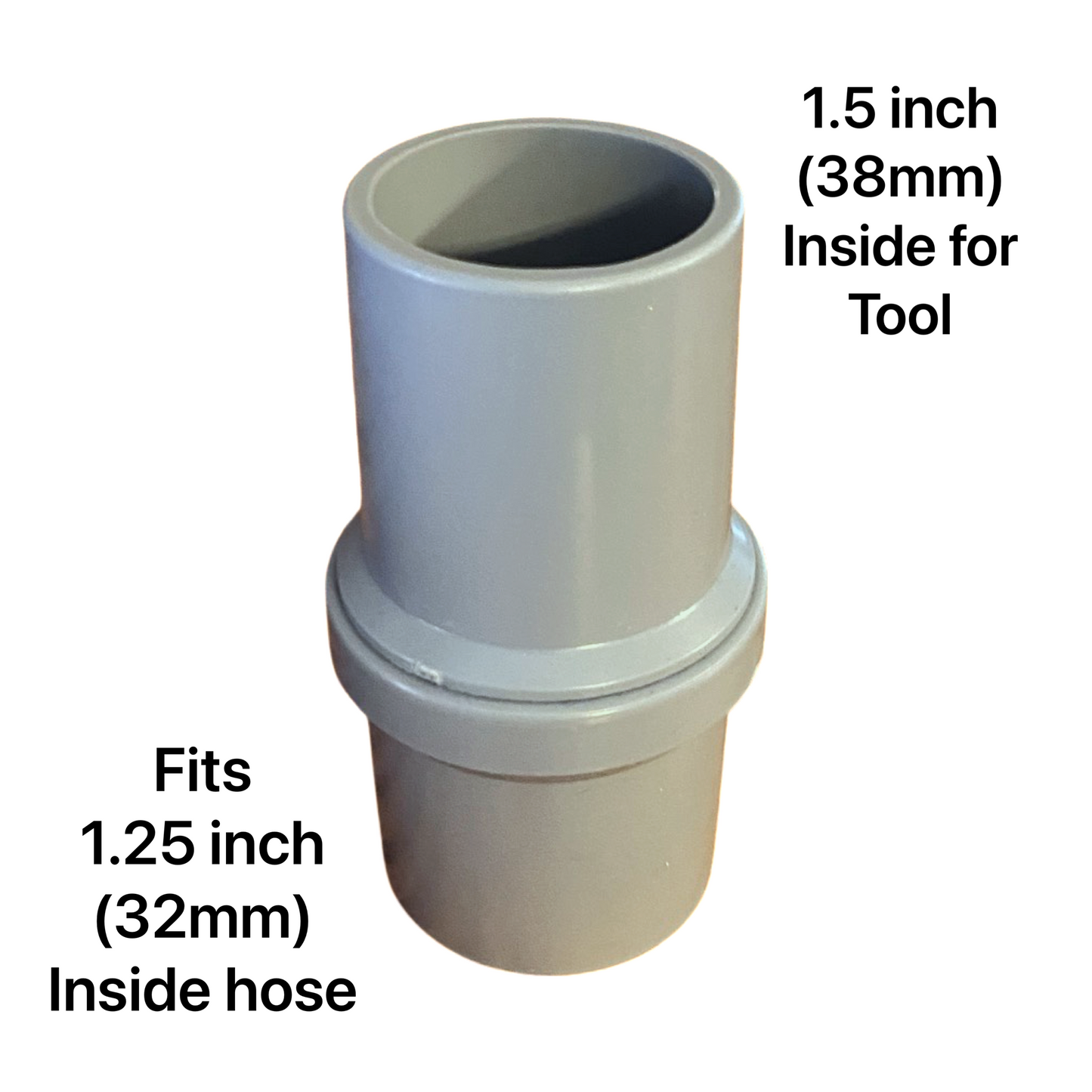 Adapter (E)  Swivel Cuff (1 and 1/4 inch hose to 1 and 1/2 inch tool)